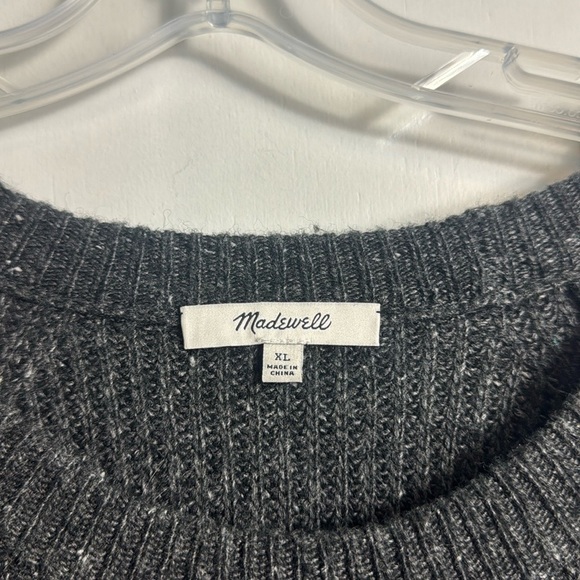 Madewell Curved-Hem Sweater Dress Gray Wool Blend Size XL Minimalist - Picture 9 of 14